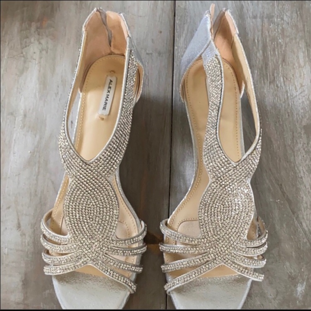 Silver Rhinestone Wedges